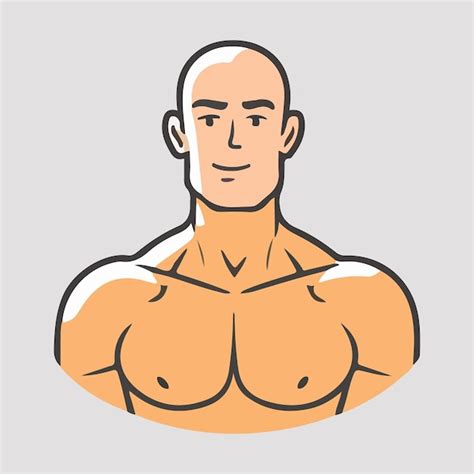 Um desenho animado de um homem uma cabeça careca e um fundo branco