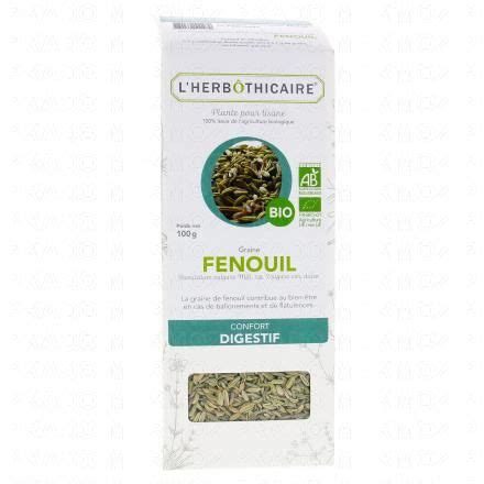 L HERBÔTHICAIRE Graine de Fenouil Bio Plante pour tisane 100g