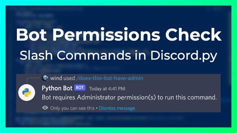 Permissions Check For Slash Commands Discord Py Youtube