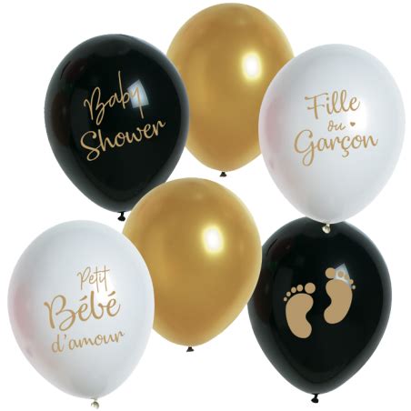 Ballons De Baudruche Baby Shower Surprise 25 Cm Lot De 6 Le