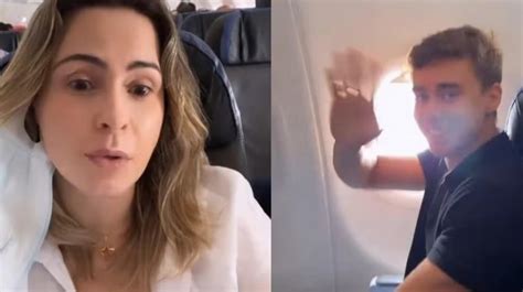 Ex BBB Ana Paula bate boca deputado Nikolas Ferreira em avião