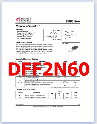 Dff N Pdf Datasheet V N Channel Mosfet