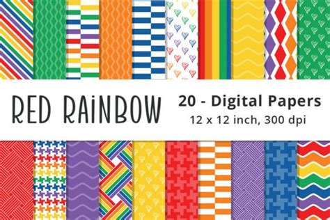 Rainbow Pattern Background Digital Paper Graphic By Lemon Paper Lab