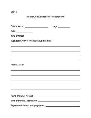 Illness Reporting Form Fill Online Printable Fillable Blank