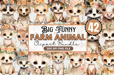 Funny Animal Clipart | Graphic Objects ~ Creative Market