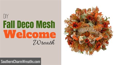 How To Make A Fall Deco Mesh Wreath Youtube