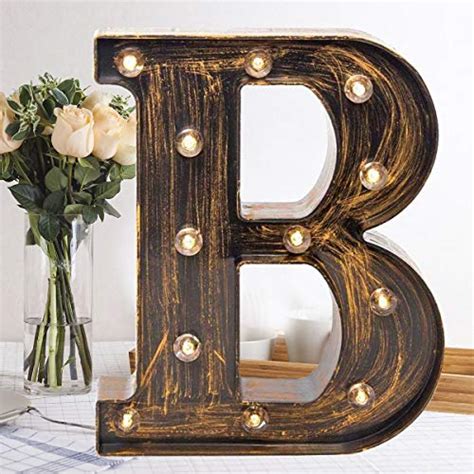 Oycbuzo Golden Black Led Marquee Letter Sign Led Lights