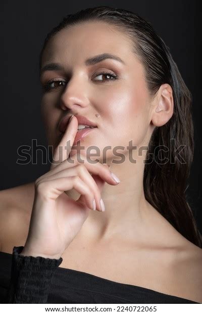 Studio Portrait Beautiful Sexy Brunette Woman Stock Photo 2240722065 Shutterstock