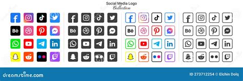 Popular Social Network Logo Icons Facebook Instagram Youtube Pinterest