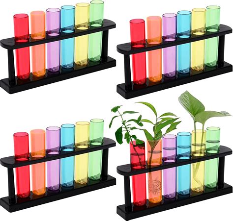 Clear Plastic Test Tubes Pack With Rack Ml Assorted Colour