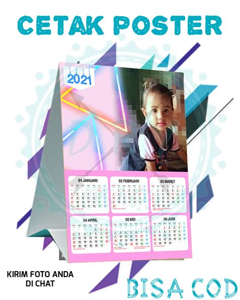 Kalender Meja Custom Foto Sendiri Ukuran 14 Cm X 21 Cm Lebar X Tinggi Cetak Kalender Cetak