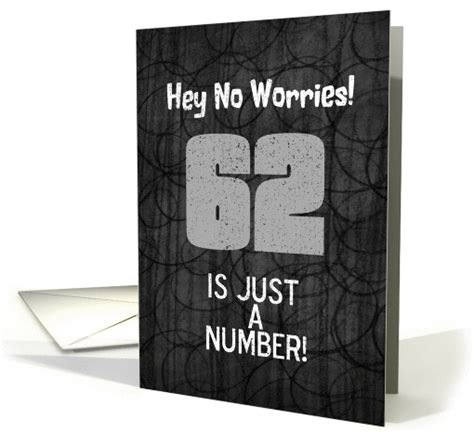 62nd Birthday Funny Chalkboard Style Birthday Greetings card (1344766)