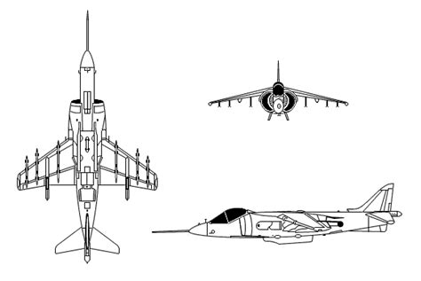 T P Tin Mcdonnell Douglas Av B Harrier Ii View Line Drawing Png