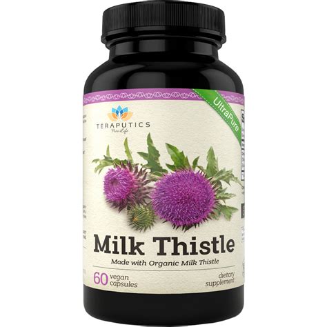 Organic Milk Thistle Non Gmo 2000mg 4x Vegan Extract Teraputics