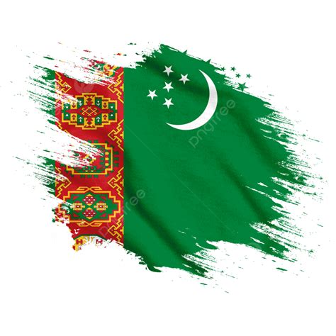 Turkmenistan New Watercolor Flag Brush Turkmenistan Flag