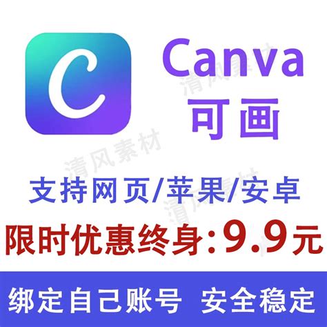 Canva可画vip高级版会员解锁海量素材素材任意使用手机电脑通用虎窝淘