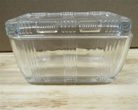 Clear Hazel Atlas Hazel Atlas Criss Cross Refrigerator Dish Vintage