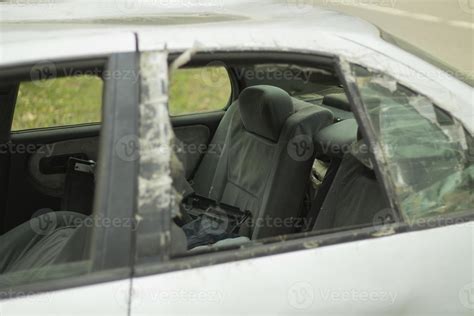 Broken car glass. Broken window in transport. 11347869 Stock Photo at ...