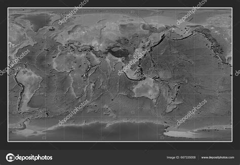 Distribution Known Volcanoes World Grayscale Elevation Map Compact