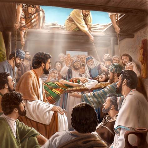 Jesus Forgives And Heals A Paralysed Man A Lame Man Is Lowered Through A Roof To Jesus Mark 2 2