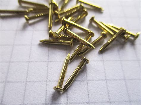 Brass Coated Mini Nails Brads 10mm Long For Wood Leatherwork Jasz It