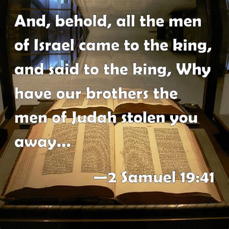 Samuel And Behold All The Men Of Israel Came To The King And