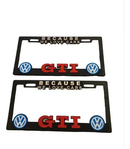 Par Pz Porta Placa Hule Inyectado Figura Gti Logos