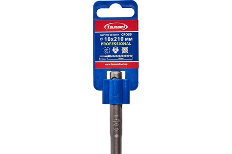 Бур по бетону Tsunami PROFESSIONAL Cross 10х210/160 мм, SDS-plus ...