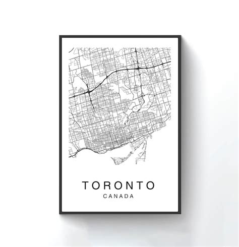 Toronto Map Toronto City Map Map Poster Map Print Toronto Etsy