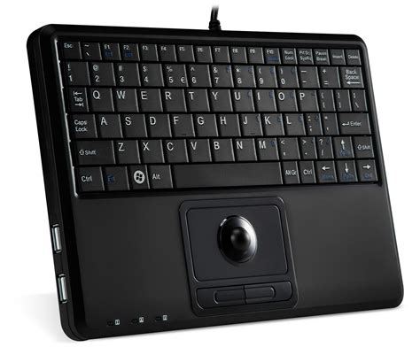 Perixx Periboard H Plus Wired Keyboard With Trackball Usb Port