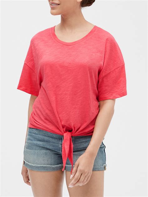 Easy Tie Front T Shirt In Slub Gap Factory