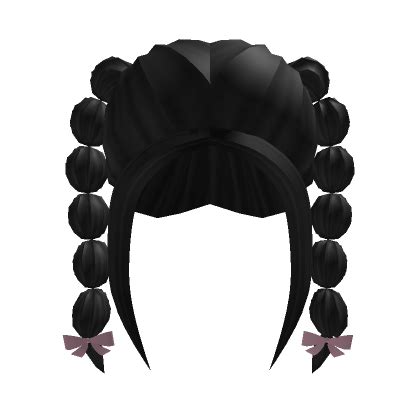 Bubble Braid Pigtails W Bows Black Roblox