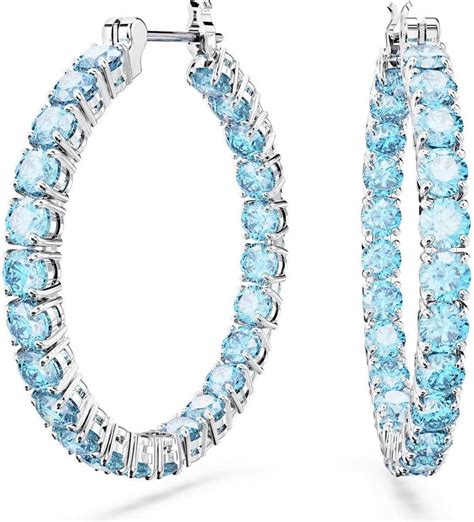 Swarovski Matrix Hoop Earrings Silverblue • Pris