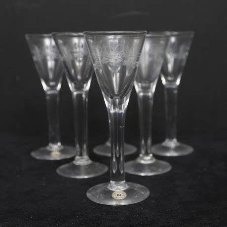 SNAPSGLAS 6 St Antik Reijmyre Glas Serviser Auctionet