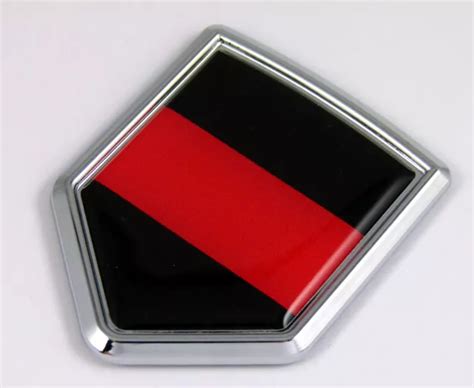 Thin Red Line Firefighters Flag Chrome Emblem Car Decal Sticker Bike