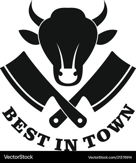 Best In Town Meat Logo Simple Style Royalty Free Vector