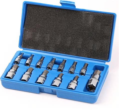 SAE Metric Universal Hex Bit Socket Set 13pc Allen Key Ratchet Wrench