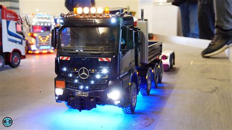 Mercedes Arocs 4 Axle Tipper Rc Truck With Blue Underbody Lighting