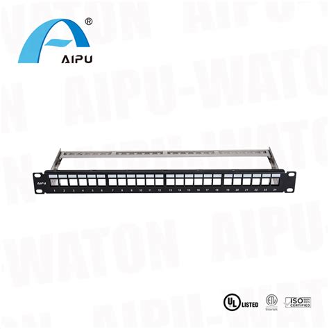 High Quality 1u 24 Port Rj45 Patch Panel Shielded Cat5e Cat6 Cat6a Unshielded Punch Down 110