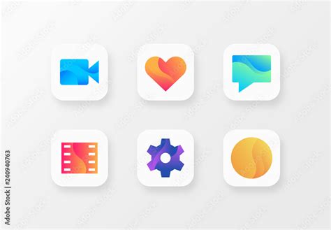 Gradient App Icon Set Stock Template Adobe Stock