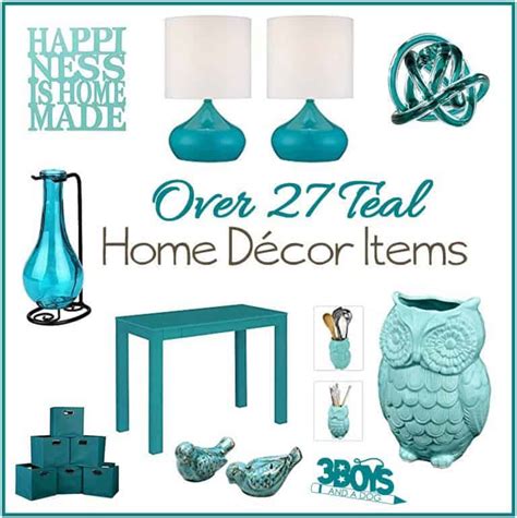 Aqua or Teal Home Decor Accent Pieces – 3 Boys and a Dog