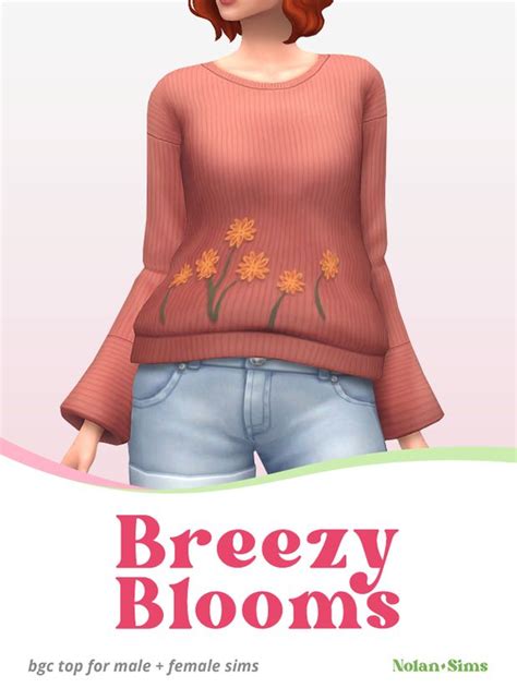 Breezy Blooms Sweater Nolan Sims In 2024 Sims 4 Clothing Sims 4 Sims