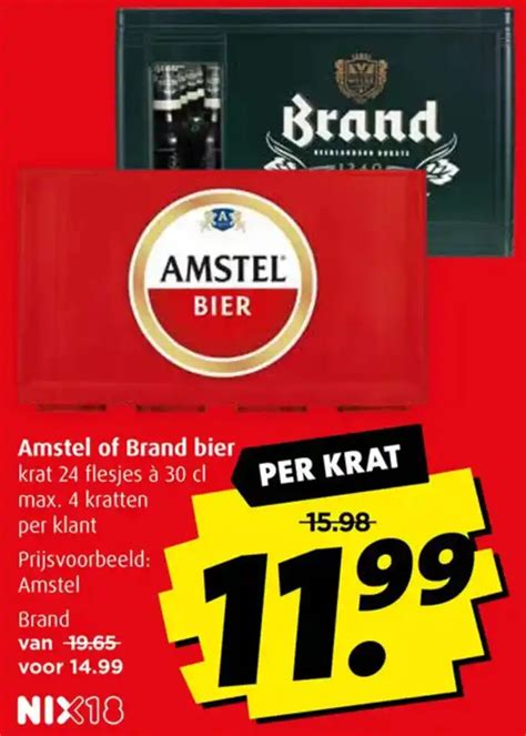 Amstel Of Brand Bier Krat Flesjes Cl Max Kratten Aanbieding