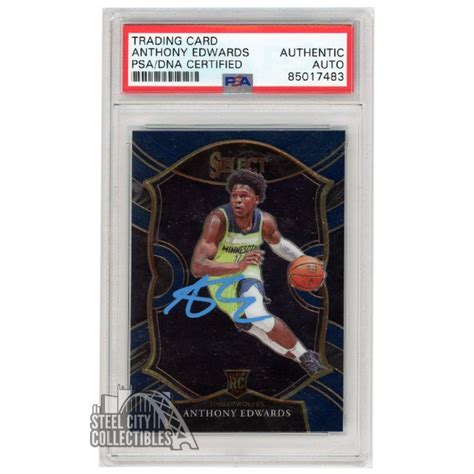 Anthony Edwards 2020 21 Panini Select Concourse Blue Retail Autograph