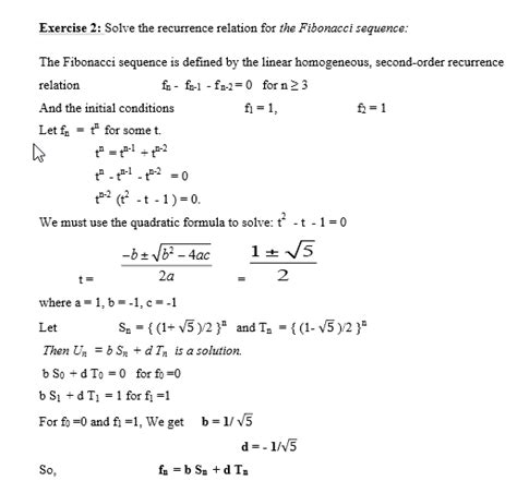 Solved Exercise 2 Solve The Recurrence Relation For The Chegg