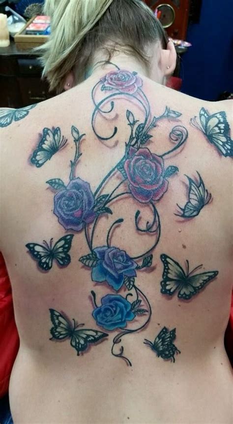 Butterfly Roses Swirl Tattoo By Courtney Pownall Mcminnville Oregon