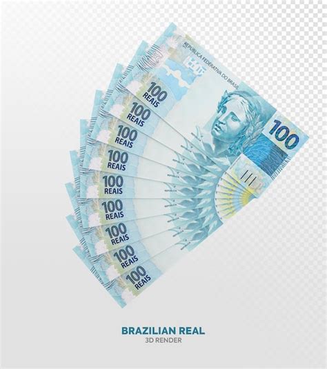 Premium PSD 100 Reais Brazilian Money 3d Render Realistic