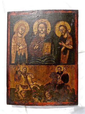 Icona Greca Antica Originale Russian Icon Russische Ikone Icon Ikon