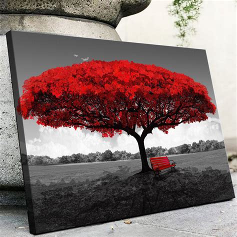 Red Tree Canvas Set Legendary Wall Art