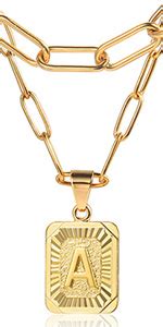 Trendsmax Initial Letter Pendant Necklace For Mens Womens Gold Plated